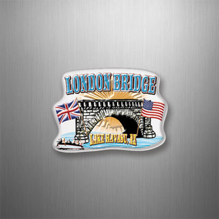 London Bridge   London Bridge lake boat sunset 3D Magnet