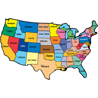 USA Map Multicolor   US Map Multicolor Sticker