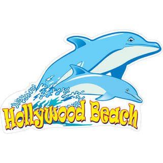 OK4 Hollywood Beach FL 2 Dolphins Sticker