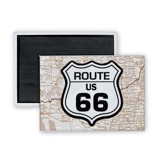 Route 66   Route 66 Shield Rectangle Badge Magnet