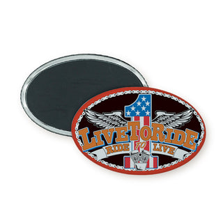 Live to Ride Ride to Live Number One Oval Badge Magnet