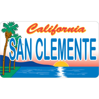 San Clemente License PLate Palm Trees Sticker