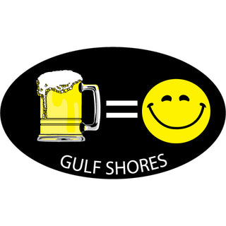 Gulf Shores Beer Equals Happy Face Sticker
