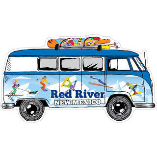 Red River  New Mexico   Snow Bus Side View Sticker