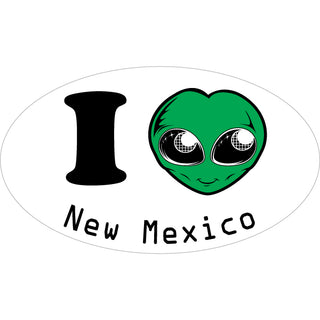 New Mexico   Alien Heart Oval Sticker