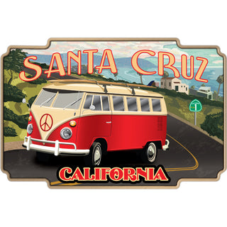 Santa Cruz  California   Vintage Bus PCH Sticker