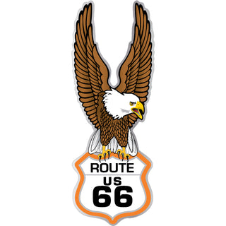 Route 66 Flying Eagle Holding Route 66 Shield Sticker