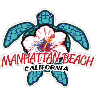 Manhattan Beach  CA Blue Turtle with White Flower Sticker