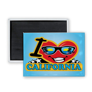 OK4 California Happy Heart Sunglasses (87 00087) Rectangle Badge Magnet