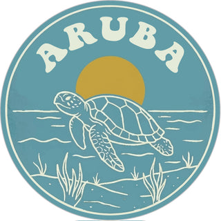 ARUBA SEA TURTLE CIRCLE Sticker