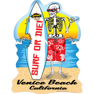 Venice Beach California surf or die Sk Postcard Sticker