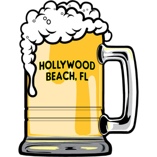 OK4 Hollywood Beach FL Beer Mug Sticker