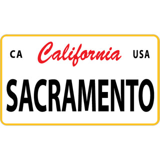 Sacramento Basic California White License Plate Sticker