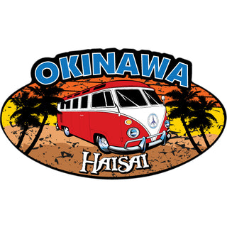 Okinawa  Haisai Red Bus Corner View Sticker