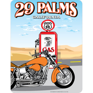 OK4 Twentynine Palms  CA Gas Pump and Motorcycle (00552) Sticker