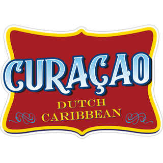 Curacao Tilted Red Rectangle Sticker