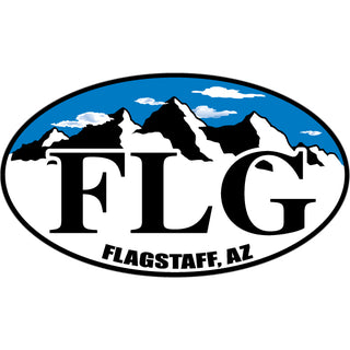 Flagstaff FLG with Mountains Sticker