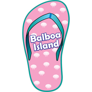 Balboa Island   Pink Shell Print Flip Flop Sticker