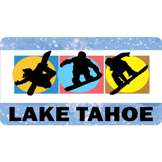 Lake Tahoe   3 Snowboarders Sticker