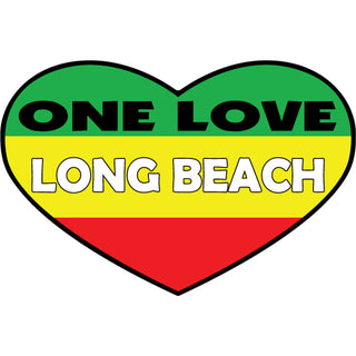 Long Beach   One Love Heart Sticker