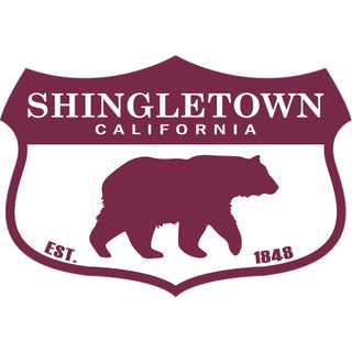 Shingletown California   Bear on Wide Shield   1848 Sticker