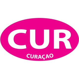 Curacoa CUR Pink Oval Sticker