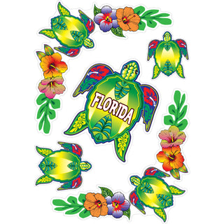 Florida Turtle Florida and flowers Sticker