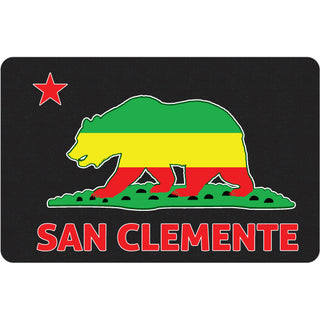 San Clemente   Black Rasta Bear Flag Sticker