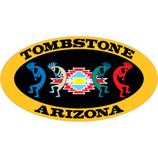 Tombstone  AZ Four Kokopellis Oval Sticker