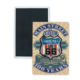 Route 66   Main Street of America for 100 Years Rectangle Badge Magnet