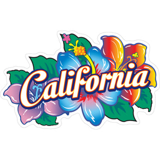 California Colorful Hibiscus Sticker
