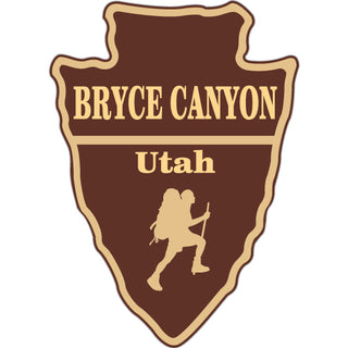 Bryce Canyon Utah   Hiker Silhouette Arrowhead Sticker