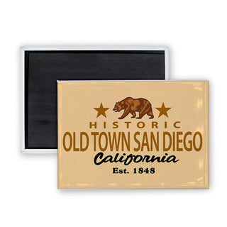 Old Town San Diego  California   Historic Old Town Sign with Bear est Rectangle Badge Magnet