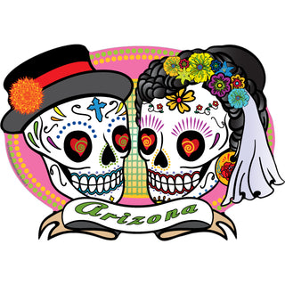 Arizona   Love Is Forever Skulls Sticker