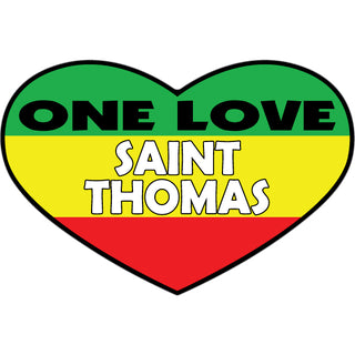 St. Thomas One Love Heart Sticker