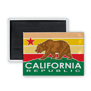 California Republic Stylized Flag Rectangle Badge Magnet