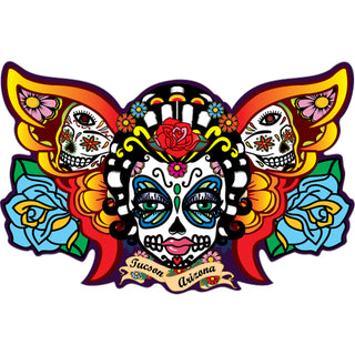 Tuscon AZ Butterfly Sugar Skull Sticker