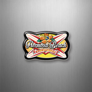 Hermosa Beach  CA   Orange Crossing Surfboards 3D Magnet
