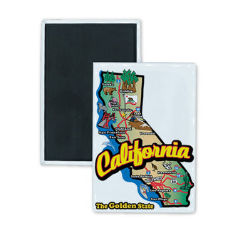California Map Vert Rectangle Badge Magnet