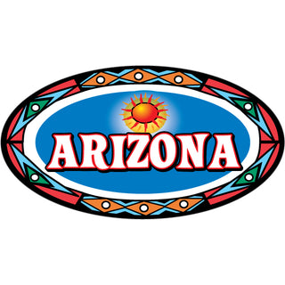 Arizona   Blue Southwest Graphics Oval Sticker