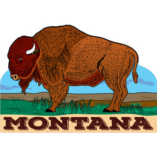 Montana Walking Bison Sticker