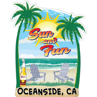 Oceanside Sun and Fun   Business Card Sized Sticker Sticker