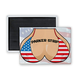Parker Strip   Flag Bikini Top Rectangle Badge Magnet