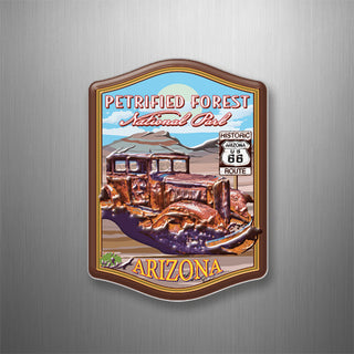 Arizona Petrified Forest   Rusty Car 3D Magnet