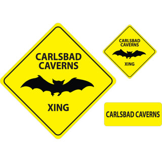 Carlsbad Caverns Bat Warning Signs Sticker