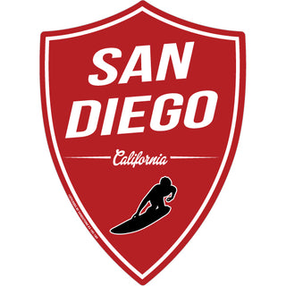 OK4 San Diego  CA Red Surfer Shield (195 00195) Sticker