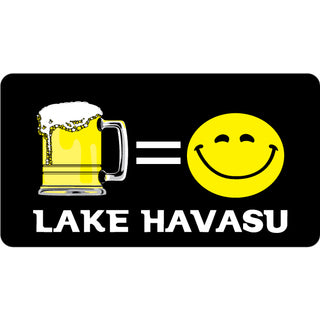 Lake Havasu   Beer = Happy Face Rectangle Sticker
