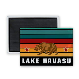 Lake Havasu   Striped Half Circle Bear Rectangle Badge Magnet