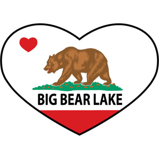 Big Bear Lake   CA State Flag Heart Sticker