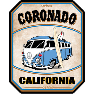 Coronado  California   Bus Corner View Cut Corners Sticker